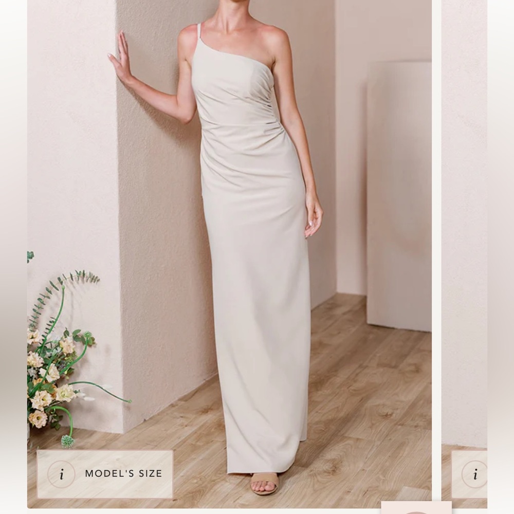 Revelry Jade Crepe Dress - Gold Champagne